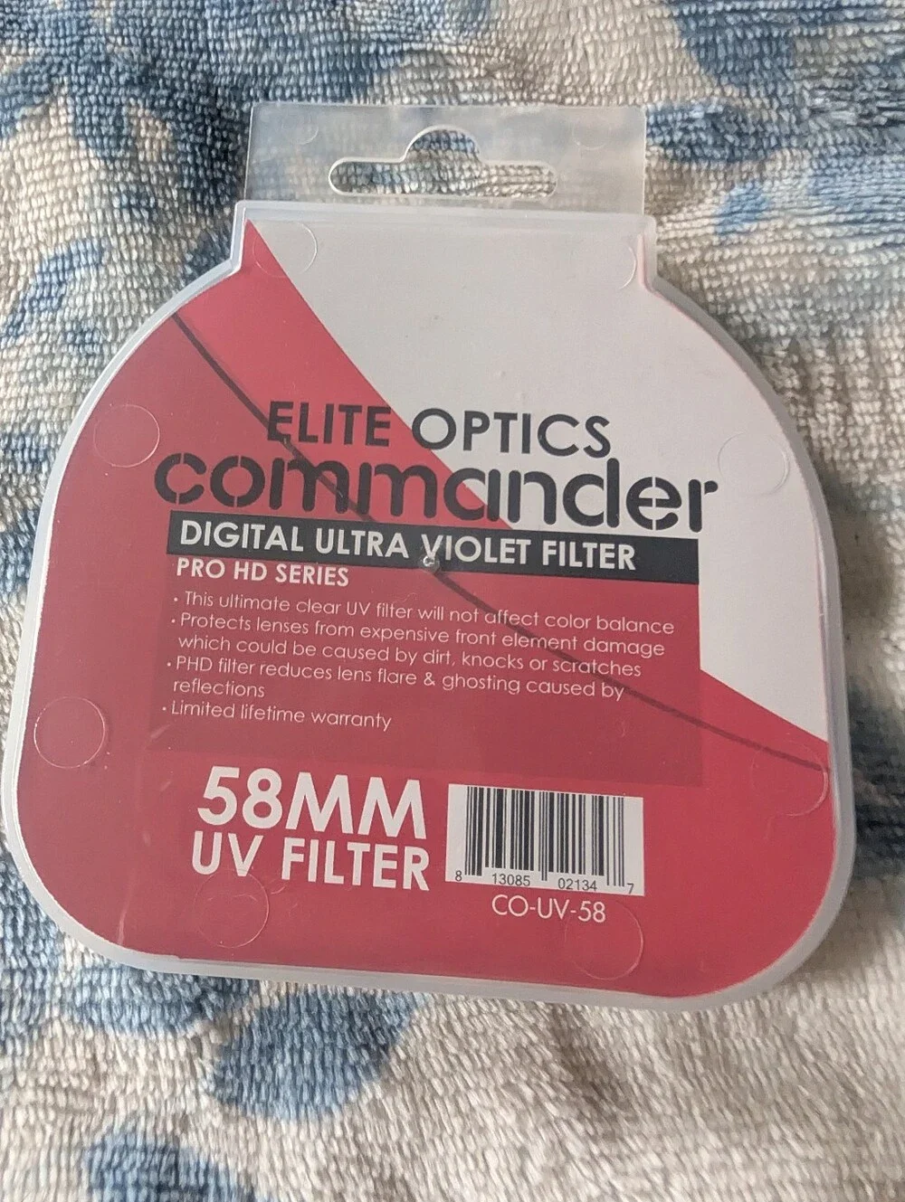 Elite Optics Commander 58mm UV Filter - Red/White Packaging